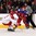 TORONTO, CANADA - DECEMBER 26: Russia's Nikolai Goldobin #11 plays the puck along the boards as Denmark's Anders Krosgsgaard #2 defends during preliminary round action at the 2015 IIHF World Junior Championship. (Photo by Andre Ringuette/HHOF-IIHF Images)

